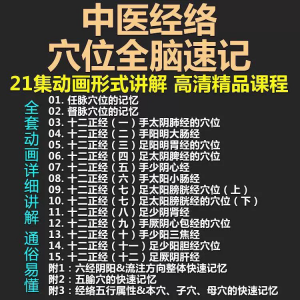中医经络穴位全脑速记视频教学快速记忆动画形象加深记忆课程教程-闲鱼虚拟仓