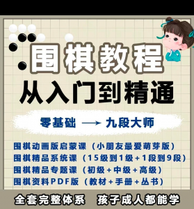 围棋教程零基础儿童视频课少儿动画启蒙围棋入门系统电子资料课程-闲鱼虚拟仓