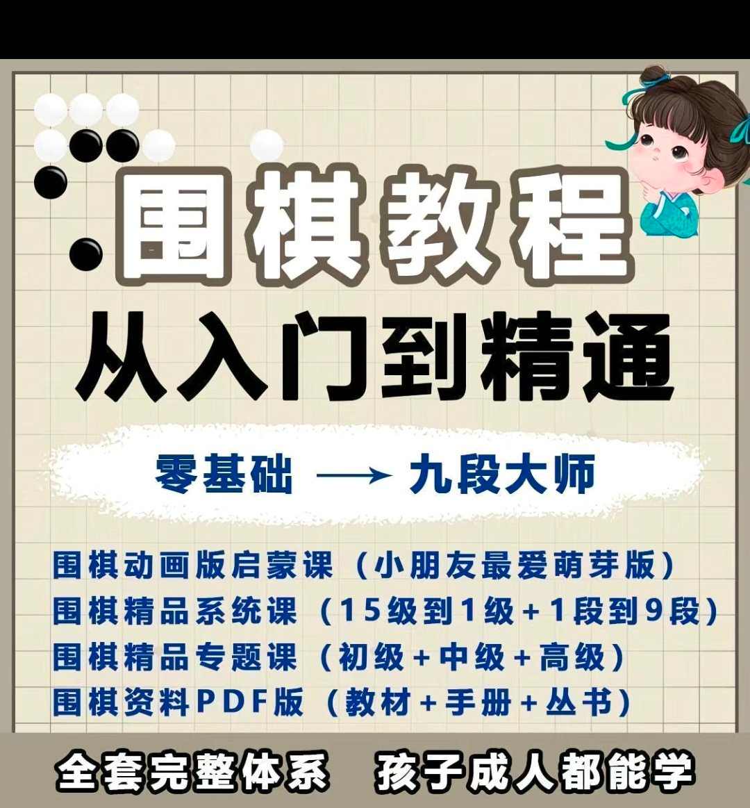 围棋教程零基础儿童视频课少儿动画启蒙围棋入门系统电子资料课程-闲鱼虚拟仓