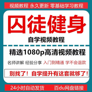 囚徒健身视频教程自重整套教案整专项训练教程+PDF电子版囚徒健身-闲鱼虚拟仓