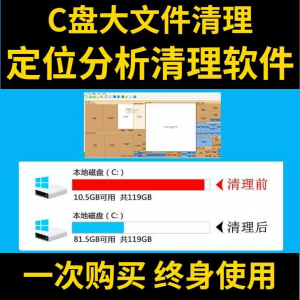 C盘清理电脑系统盘磁盘硬盘垃圾清理工具软件大文件系统软件D瘦身-闲鱼虚拟仓