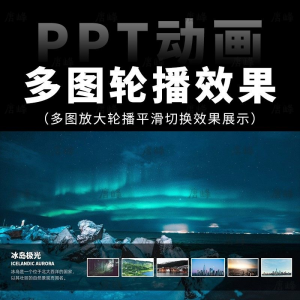 高级感7张多图放大轮播平滑切换效果排版展示动画动态ppt模板素材-闲鱼虚拟仓