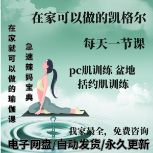 凯格尔pc肌运动锻炼视频教程新手自学零基础入门精通教学课程全集-闲鱼虚拟仓