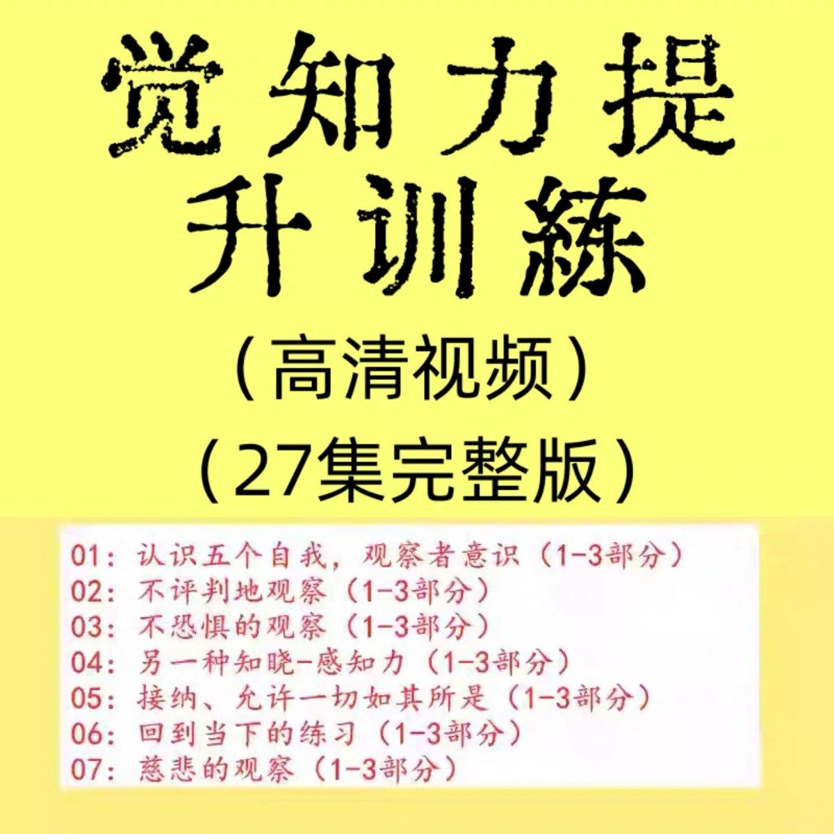 觉知力训练感知力国学智慧2025年心理学自我意识内心疗愈视频教程-闲鱼虚拟仓