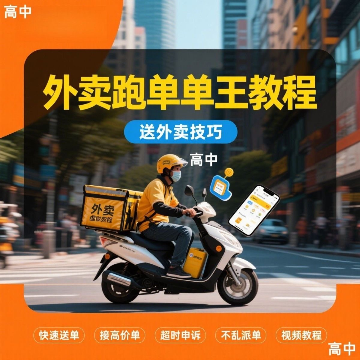 外卖员跑外卖教程抢单王教程送外卖技巧视频教程讲解高中课程-闲鱼虚拟仓