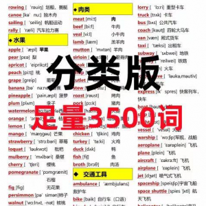 7天背完3500词初中单词中英文分类可以快速记忆英语学霸词根词缀-闲鱼虚拟仓