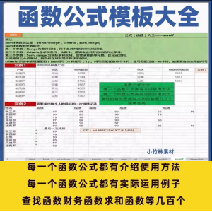 excel函数公式大全模板电子版表格常用公式函数与图表应用素材-闲鱼虚拟仓
