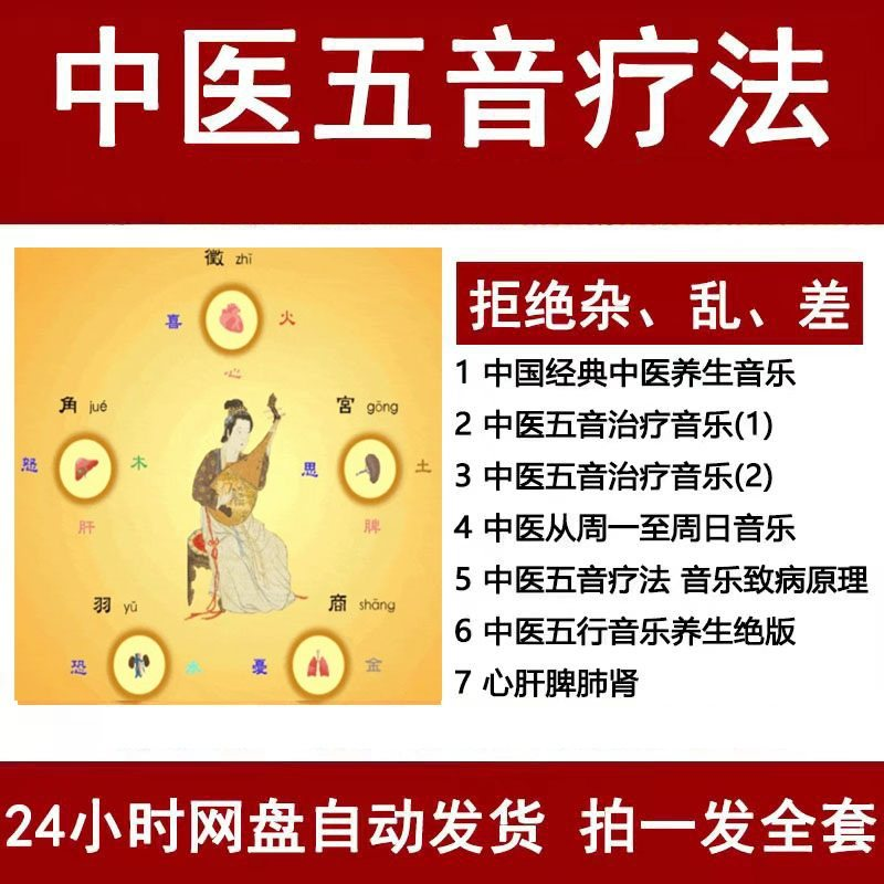 中医音乐疗法五行五音频视频养生馆全套宫商角徵疗愈解压音药mp3-闲鱼虚拟仓