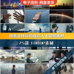 商务合作共赢洽谈企业团队公司开会成功人士签字握手宣传影片素材-闲鱼虚拟仓