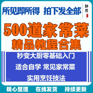 零基础入门自学习培训家常菜做菜教学视频教程私房菜炒菜烹饪厨-闲鱼虚拟仓