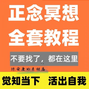 新正念冥想教程睡眠音频音乐调整情绪压力感恩静心瑜伽冥想疗愈课-闲鱼虚拟仓