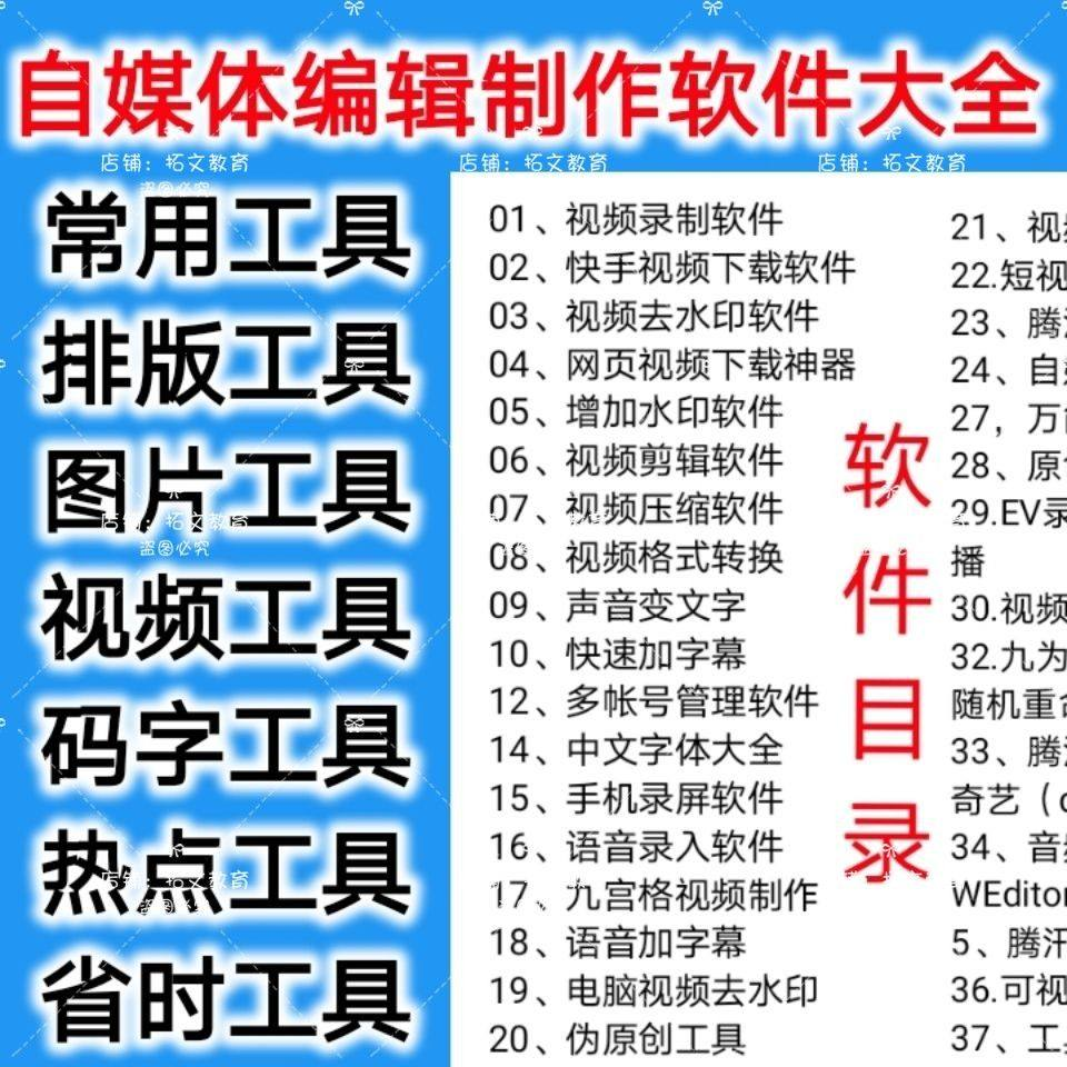 自媒体编辑制作软.件视频剪辑处理去水印工具视频压缩工具大全套-闲鱼虚拟仓