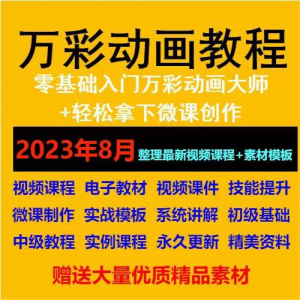 万彩动画大师教程 新手初级进阶视频基础高级实例实战录像微课制-闲鱼虚拟仓
