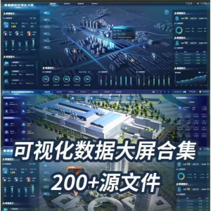 可视化数据大屏设计模板蓝色科技数字孪生设计素材UI界面PSD文件-闲鱼虚拟仓