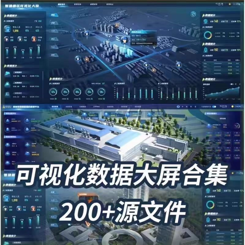 可视化数据大屏设计模板蓝色科技数字孪生设计素材UI界面PSD文件-闲鱼虚拟仓