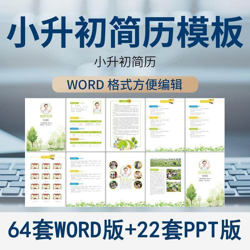 小升初简历模板WORD小学生个人择校入学升学自荐信自我介绍ppt-闲鱼虚拟仓