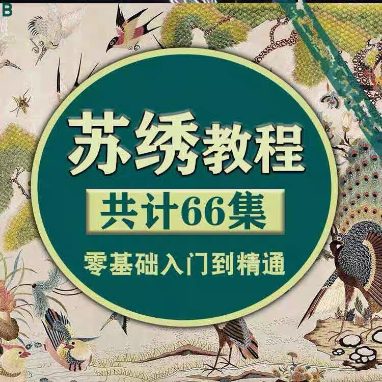苏绣教程视频零基础苏绣教程苏绣入门到精通教学视频苏绣全套课程-闲鱼虚拟仓