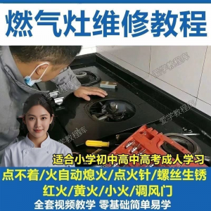 燃气灶维修教程视频教程新手自学基础精通教学视频-闲鱼虚拟仓