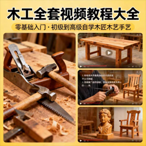 木工木匠木艺手艺零基础入门学习初级到高级全套视频教程-闲鱼虚拟仓