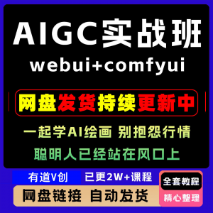 2026 AIGC高级实战班webui+comfyui-起学A1绘画教学视频课程全套-闲鱼虚拟仓