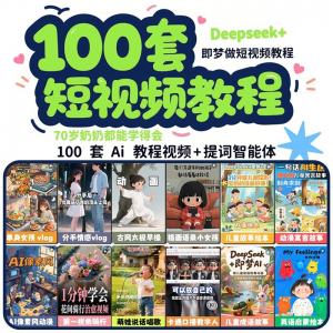 DeepSeek短视频制作教程提示词即梦AI可灵动画剪映豆包动画教程3d-闲鱼虚拟仓