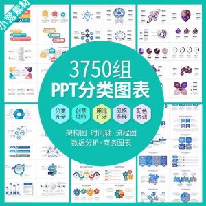 PPT分类图表数据分析商务会议架构流程图标商业统计矢量模板素材-闲鱼虚拟仓