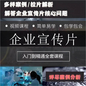 企业宣传片拍摄思维提升专业影视拍摄课程质感核心揭密搞定教程零-闲鱼虚拟仓