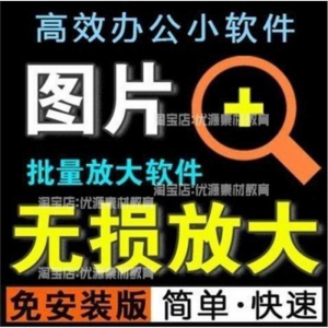 照片图片无损批量放大变大清晰高清滤镜小工具软件设计师美工淘宝-闲鱼虚拟仓