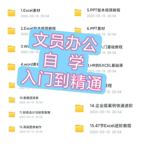 文员办公Excel自学教程word零基础ppt入门到精通速成培训网课素材-闲鱼虚拟仓