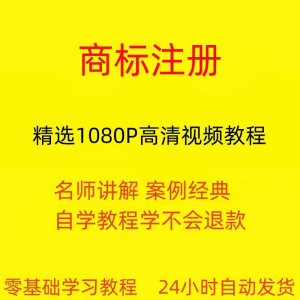 商标注册自己注册视频教程全套从入门到精通技巧培训学习在线课程-闲鱼虚拟仓