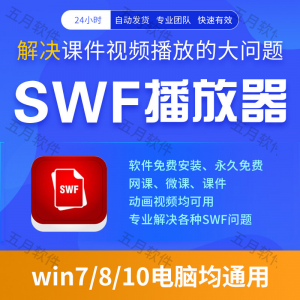 swf播放器工具swf视频格式播放软件本地视频文件播放进度条可拖动-闲鱼虚拟仓