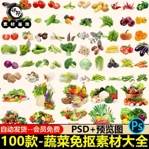 7233高清蔬菜免抠电商超市果蔬海报设计元素PS素材PNG免扣模板-闲鱼虚拟仓