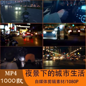 VLOG唯美城市夜景人流车流风景空镜头情感励志短视频素材大全剪辑-闲鱼虚拟仓