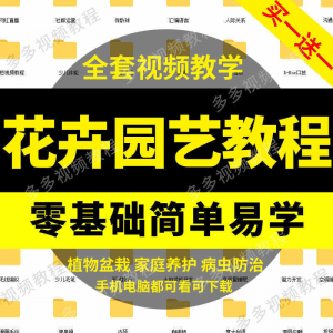 花卉园艺家庭养花盆栽苗圃栽培常识自学视频教程素材资料全套课程-闲鱼虚拟仓