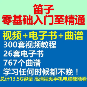 竹笛初学者曲谱入门课程笛零基础视频教学自零基础演奏电子版吹笛-闲鱼虚拟仓